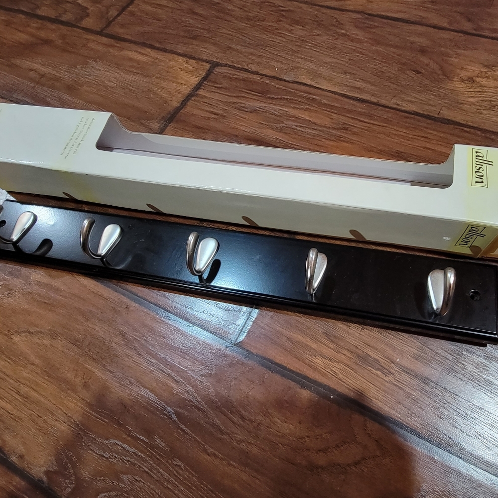 Allison black decorative hook and rail